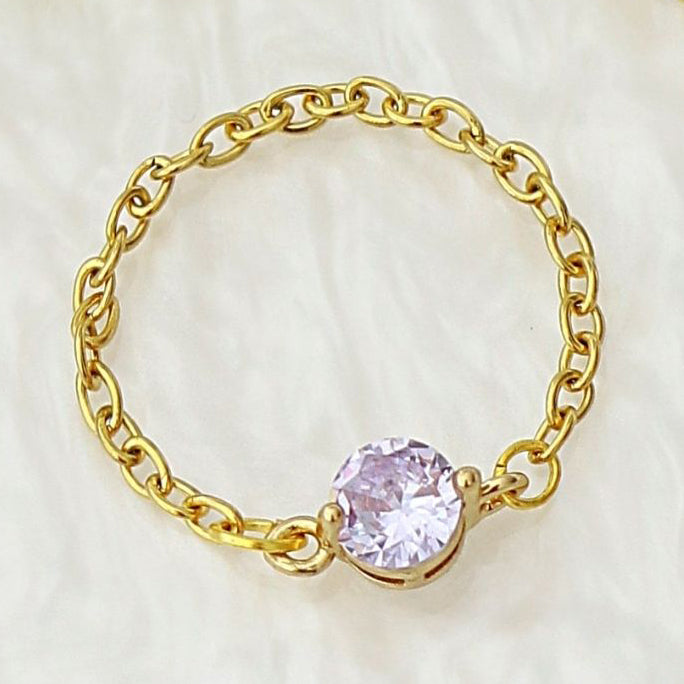 Sateenkaariketjusormus 18-Karaatia Kullattu - Divine Dulcet