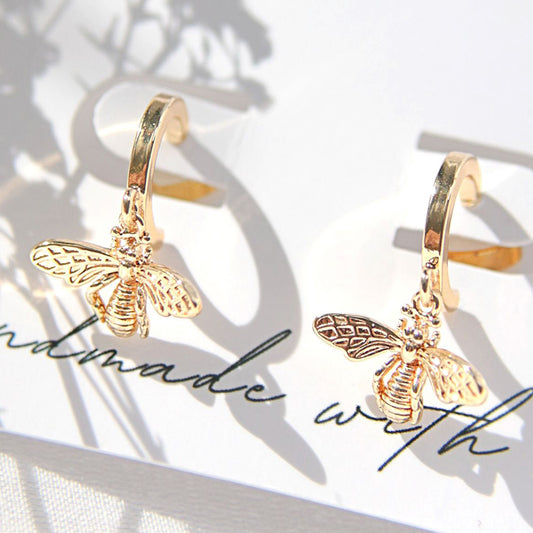 24-Karaatin Kultaiset Mehiläisaiheiset Korvakorut - Divine Dulcet