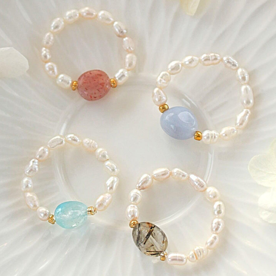 Luonnonkristalli-Makeanvedenhelmi Sormus - Divine Dulcet