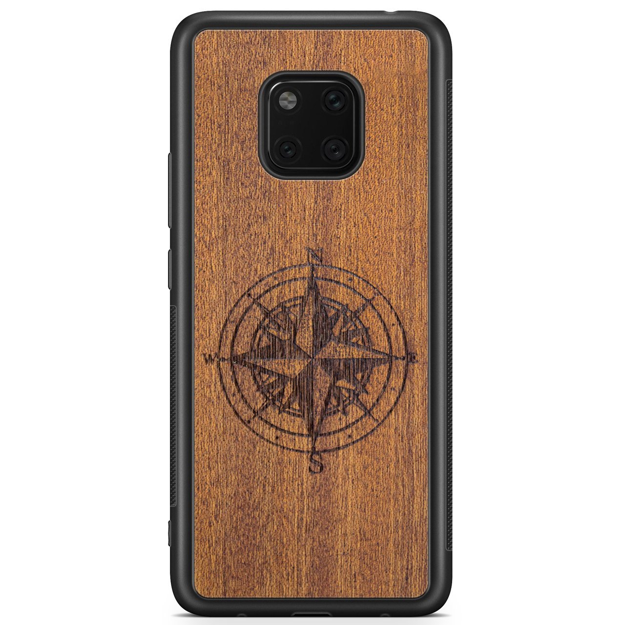 Mahogany Wood Phone Cover - Compass - MMore