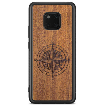 Mahogany Wood Phone Cover - Compass - MMore