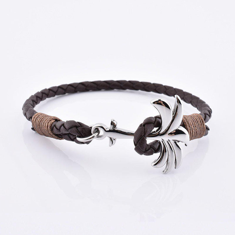 Rannekoru Palm Band Oakland Punottu Nahkaranneke - Ruskea