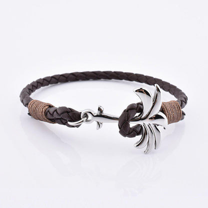 Rannekoru Palm Band Oakland Punottu Nahkaranneke - Ruskea