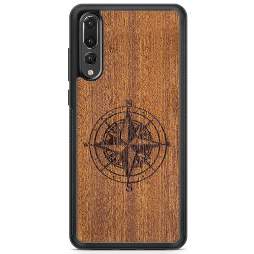 Mahogany Wood Phone Cover - Compass - MMore