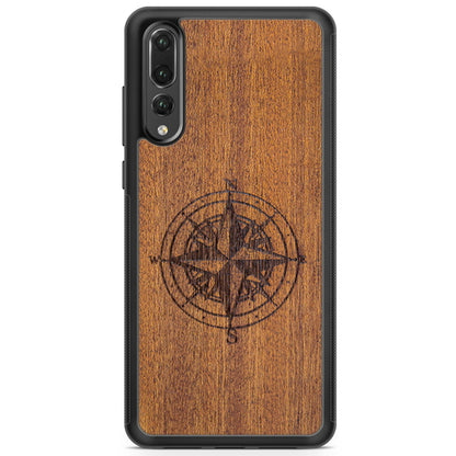 Mahogany Wood Phone Cover - Compass - MMore