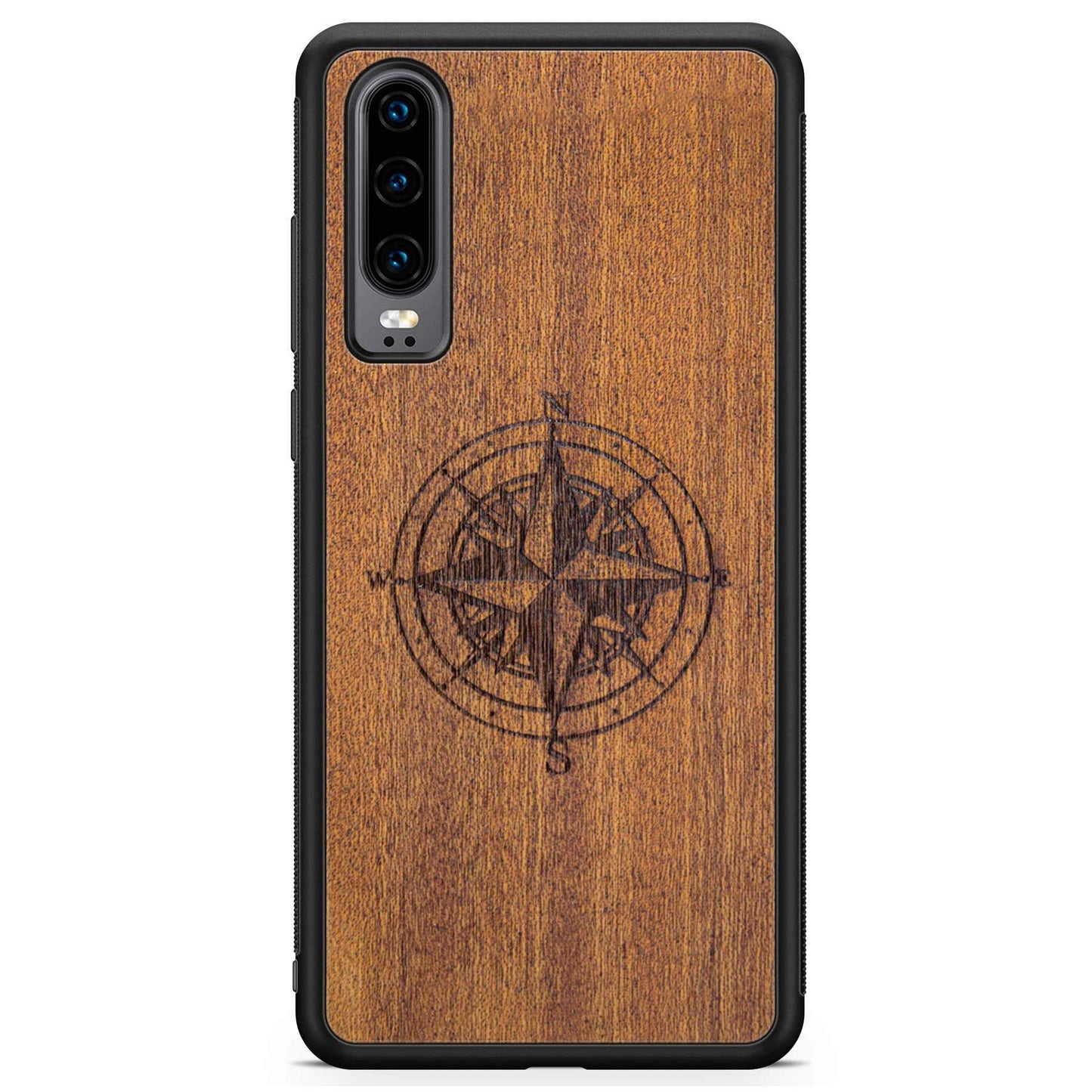 Mahogany Wood Phone Cover - Compass - MMore