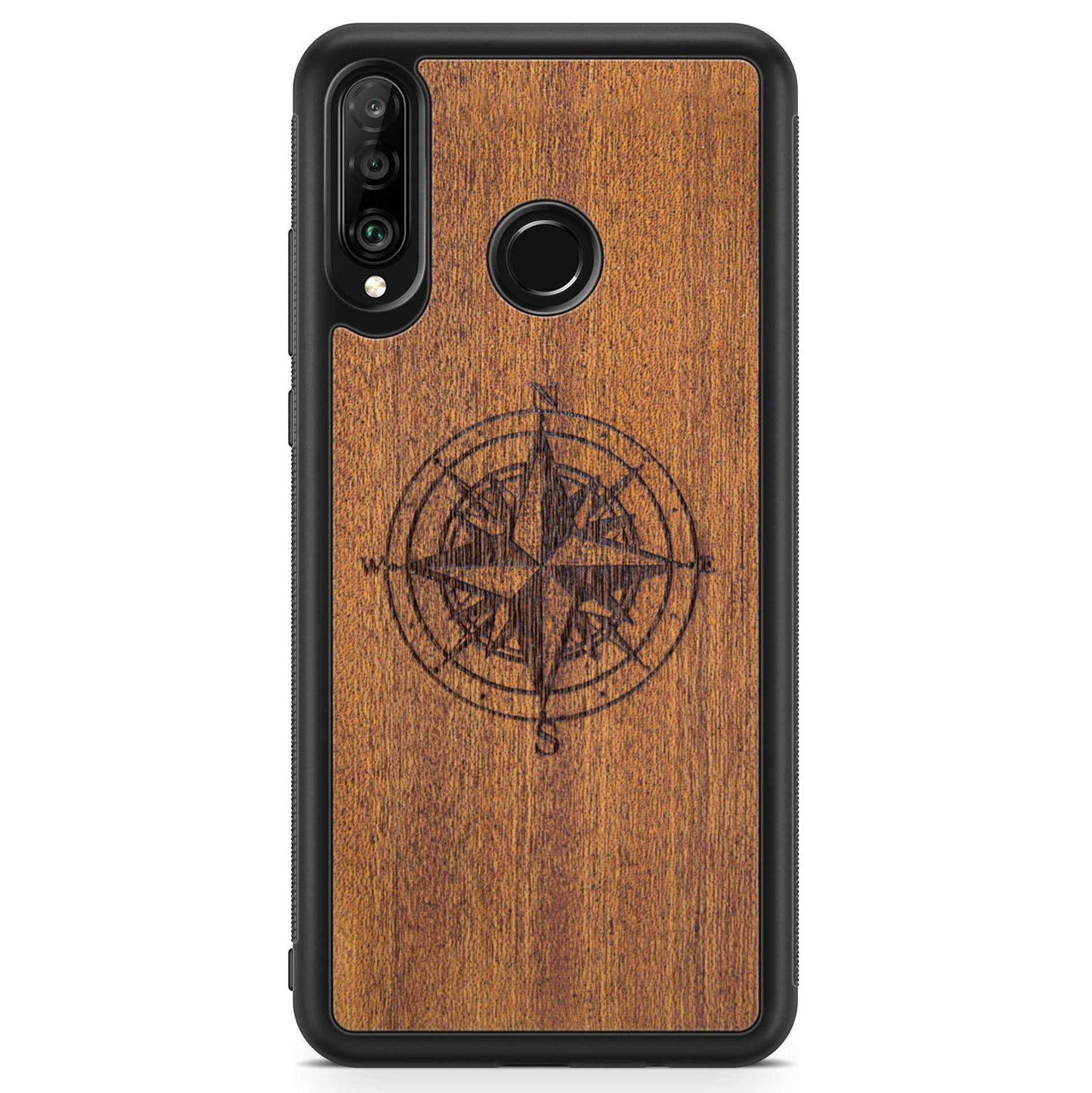 Mahogany Wood Phone Cover - Compass - MMore