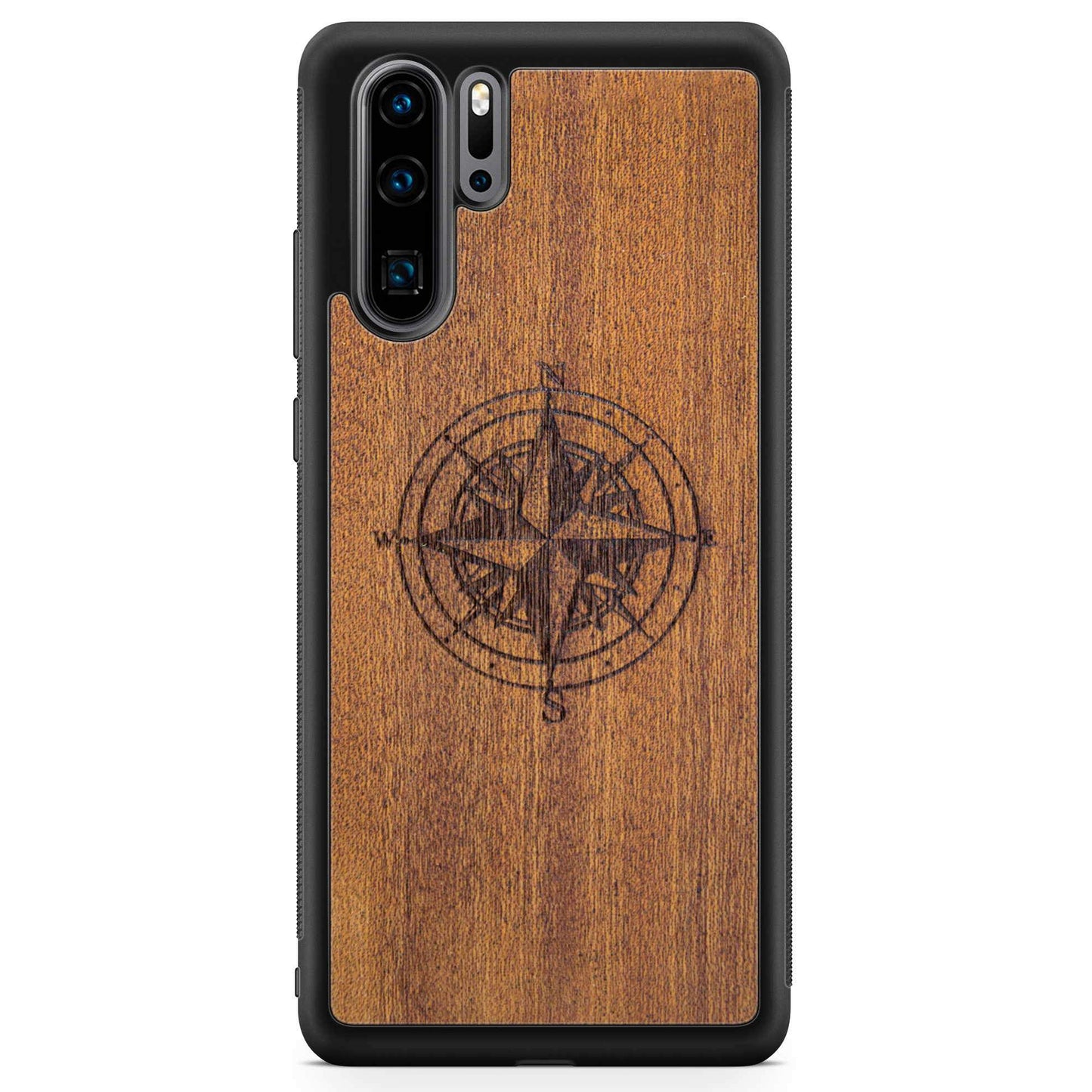 Mahogany Wood Phone Cover - Compass - MMore
