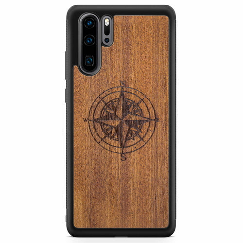 Mahogany Wood Phone Cover - Compass - MMore