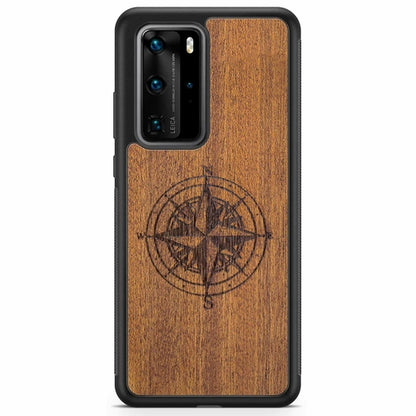 Mahogany Wood Phone Cover - Compass - MMore