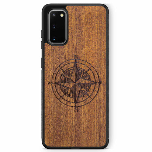 Mahogany Wood Phone Cover - Compass - MMore