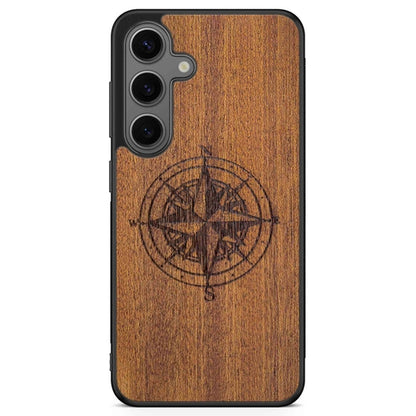 Mahogany Wood Phone Cover - Compass - MMore
