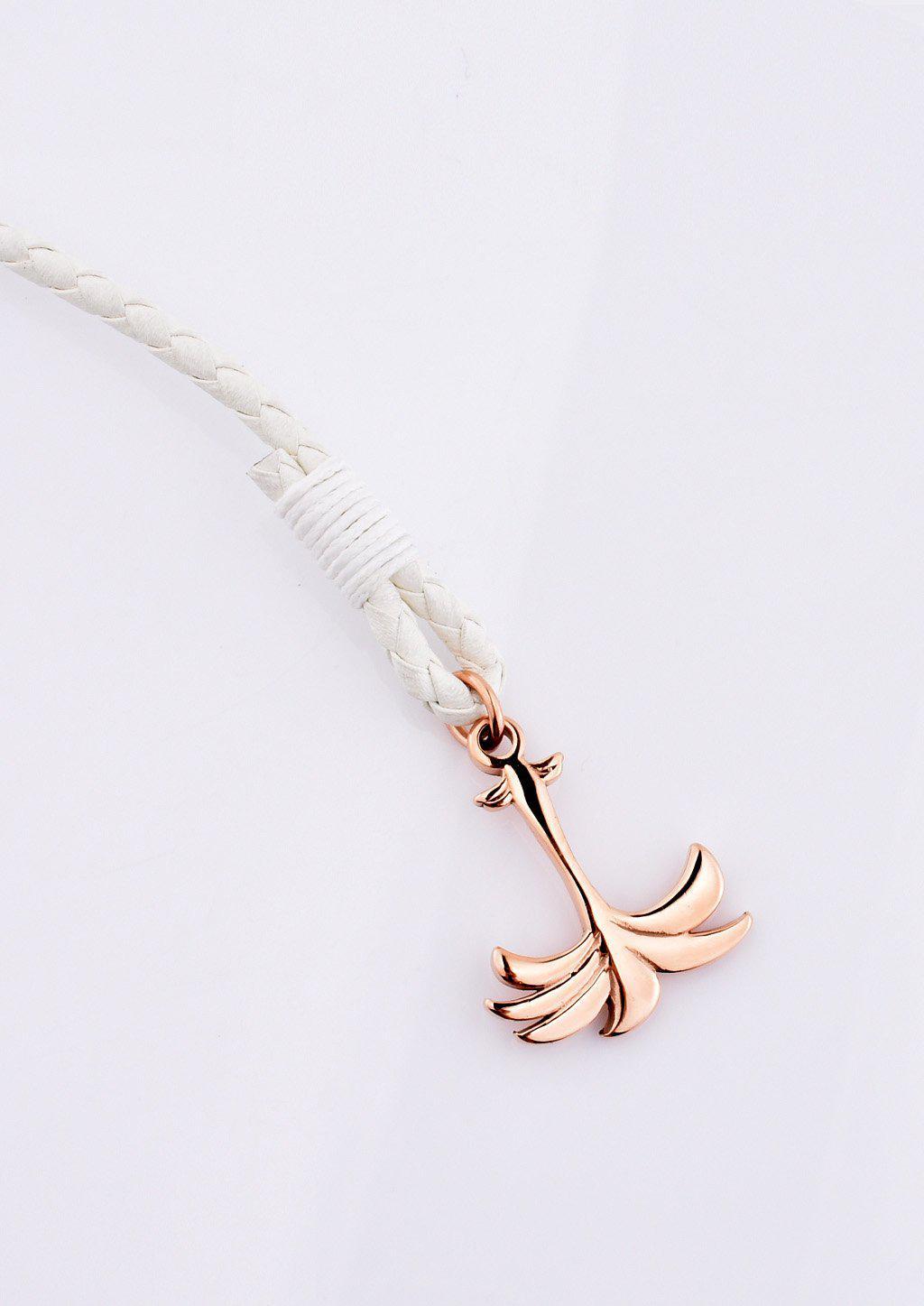 Rannekoru Palm Band Serene Punottu Nahkaranneke - Valkoinen