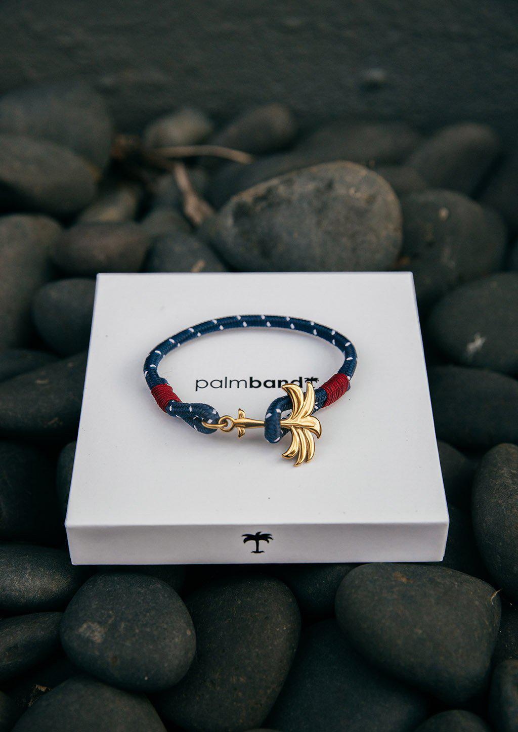 Rannekoru Palm Band Seven Seas - Punottu Ranneke Sini/Valko