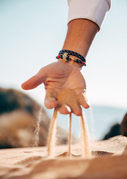 Rannekoru Palm Band Seven Seas - Punottu Ranneke Sini/Valko 2