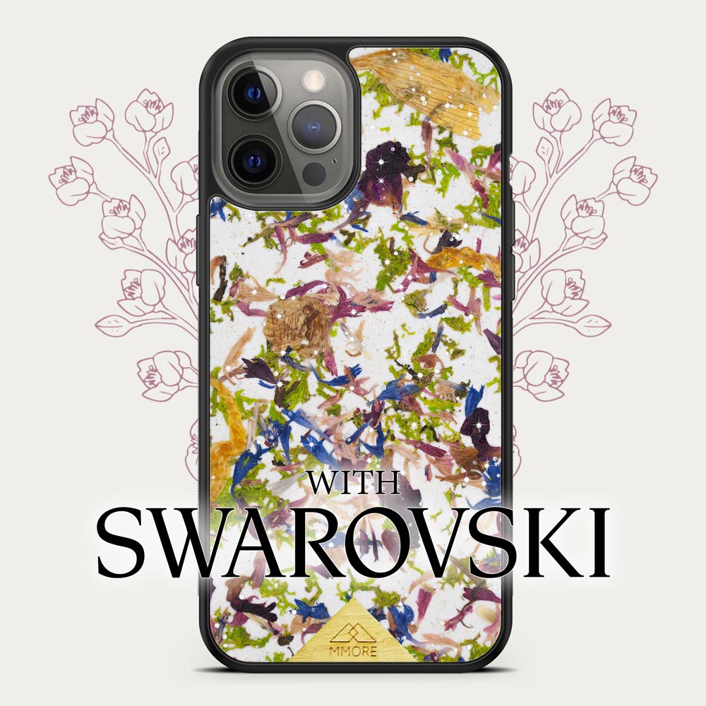 Orgaaninen Puhelimen Suojakuori Swarovski Kristalleilla - Crystal Meadow MMore