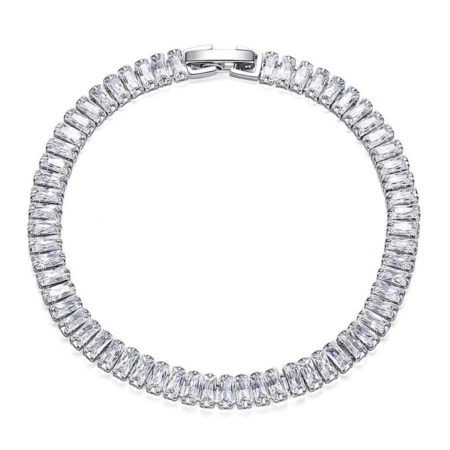 Tennisrannekoru 18-Karaatin Valkokullattua 925-Sterlinghopeaa - Divine Dulcet