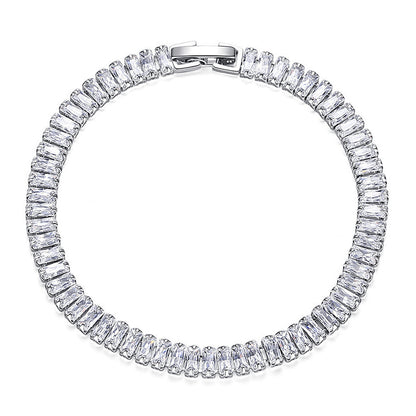 Tennisrannekoru 18-Karaatin Valkokullattua 925-Sterlinghopeaa - Divine Dulcet