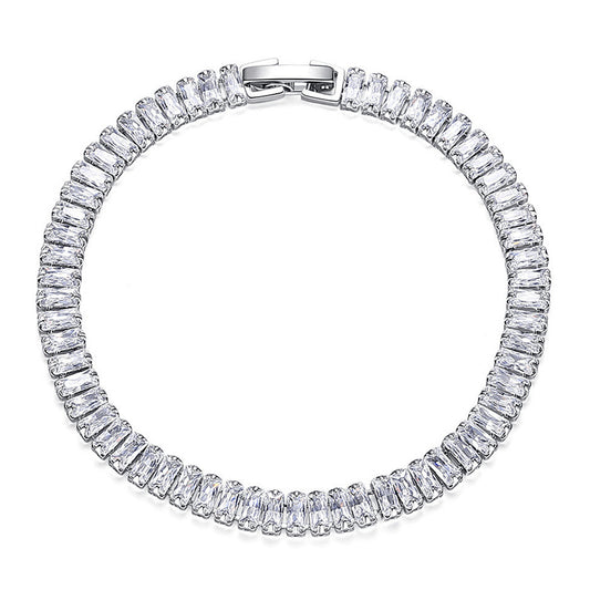 Tennisrannekoru 18-Karaatin Valkokullattua 925-Sterlinghopeaa - Divine Dulcet