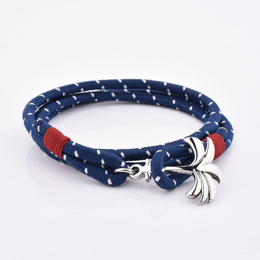 Rannekoru Palm Band Voyager Punottu Ranneke - Sini/Puna 2