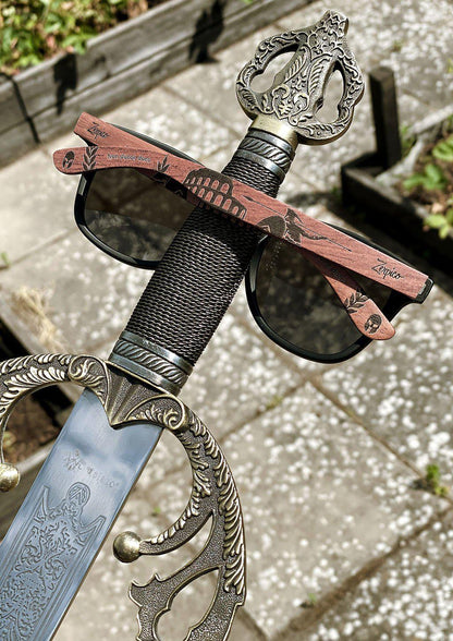 Pähkinäpuiset Kaiverretut Polarisoidut Aurinkolasit - Eyewood Gladiator - Zerpico
