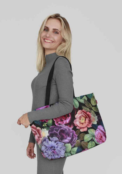 Enigma Shoulder Bag In Canvas Holiday Line Bertoni