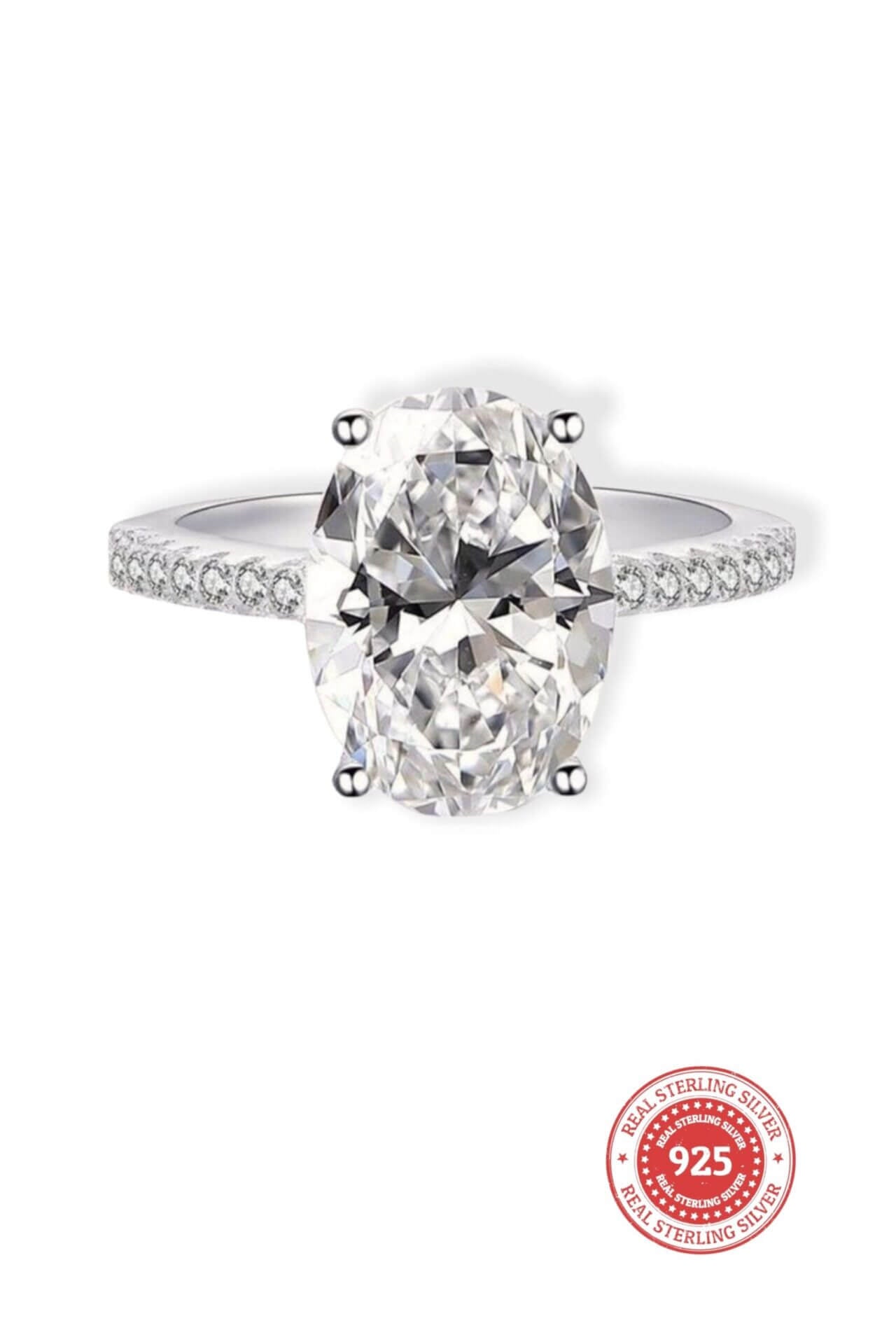 925 Silver 18K White Gold Plated Cocktail Ring - Divine Dulcet