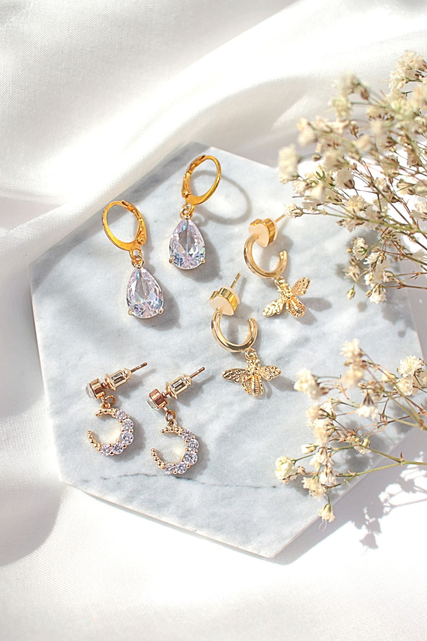 24-Carat Gold Bee Earrings - Divine Dulcet