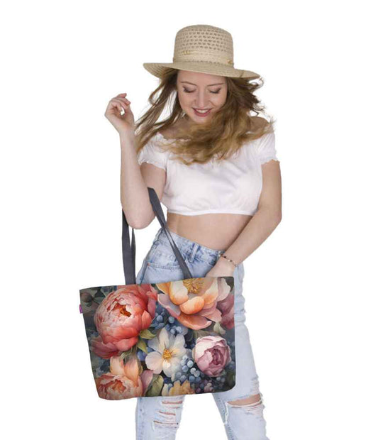 Felicia Shoulder Bag In Canvas Holiday Line Bertoni