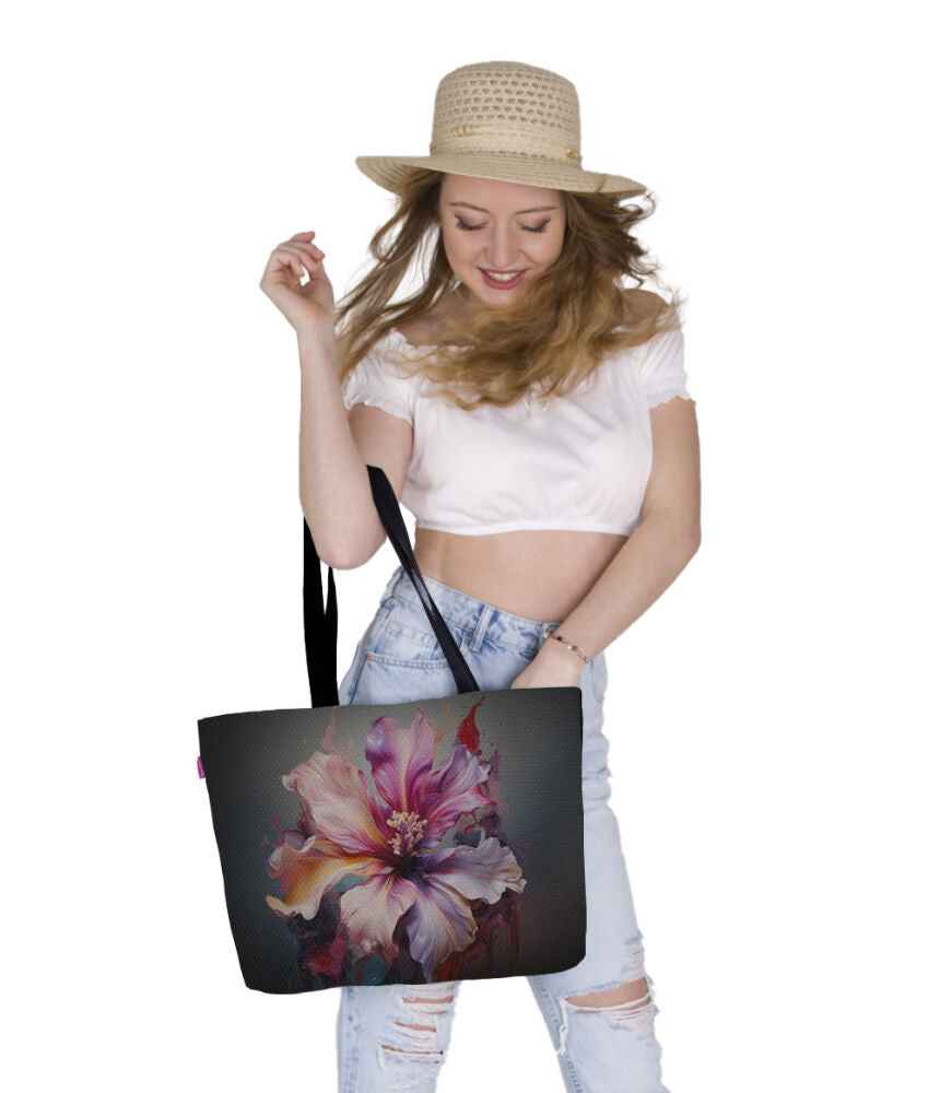 Livia Shoulder Bag In Canvas Holiday Line Bertoni