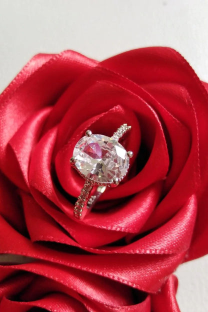 925 Silver 18K White Gold Plated Cocktail Ring - Divine Dulcet