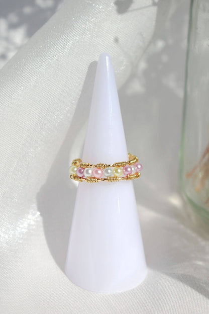 18K pastellfärgad handgjord regnbågsring - Divine Dulcet