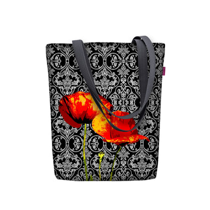 Canvas Cordura Olkalaukku/Ostoskassi - Poppies - Sunny Line Bertoni