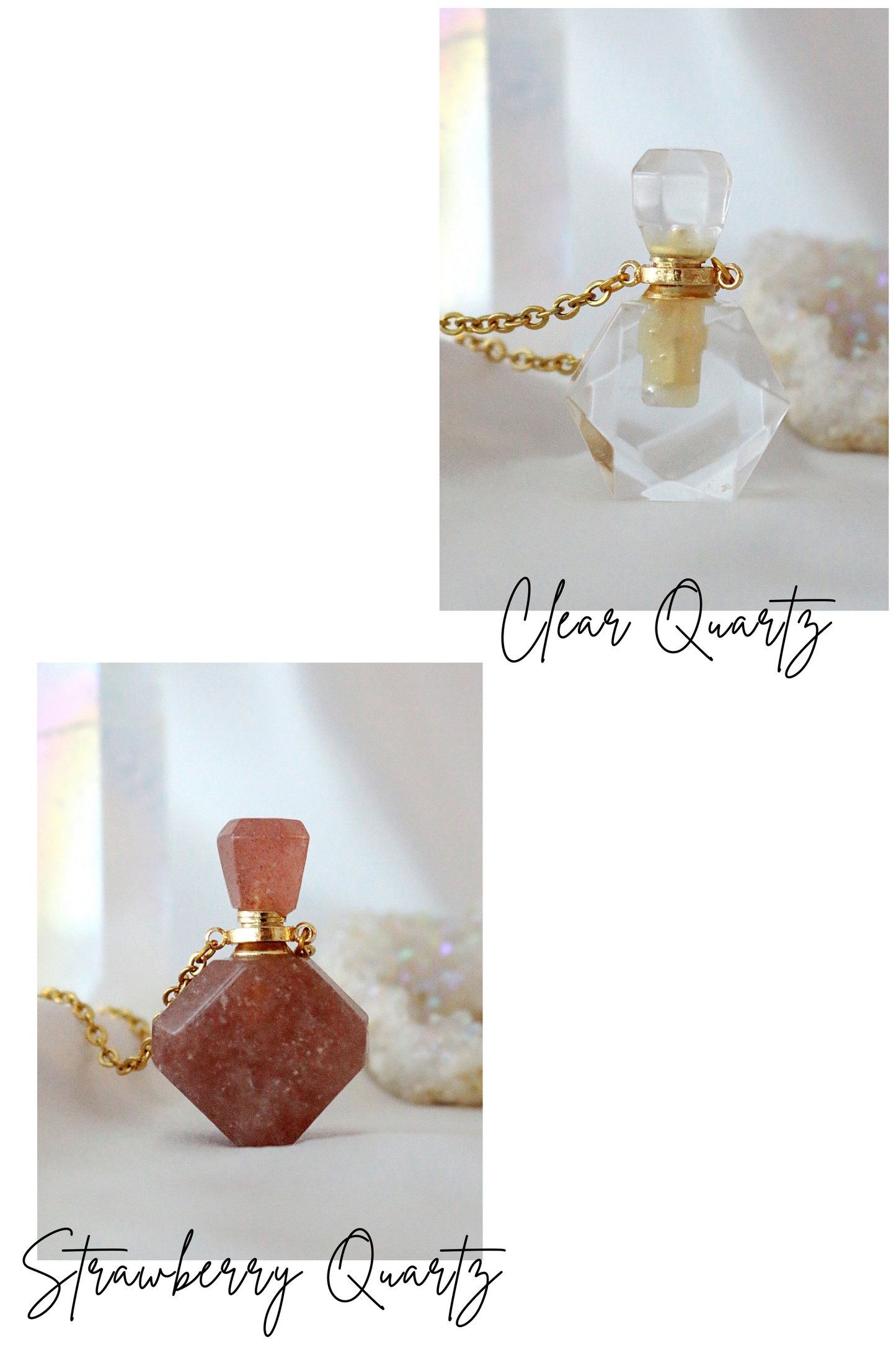 Healing Stones Aromatherapy Necklace from Natural Crystal - Divine Dulcet