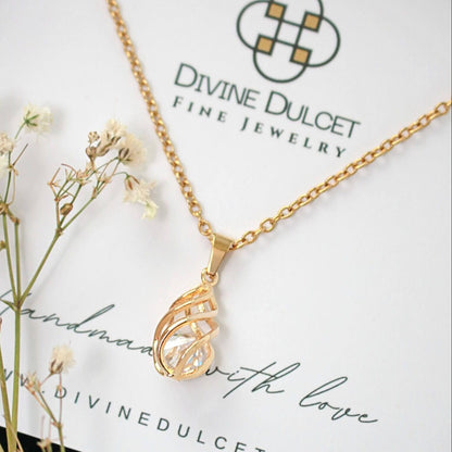 24-Karaatin Kullattu Cubic Zirconia Pisarakaulakoru Divine Dulcet