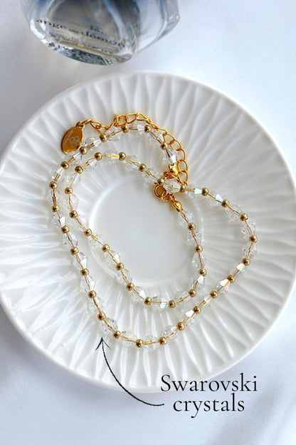 18-Karaatin Kullattu Itävaltalainen Kristallikaulakoru - Divine Dulcet