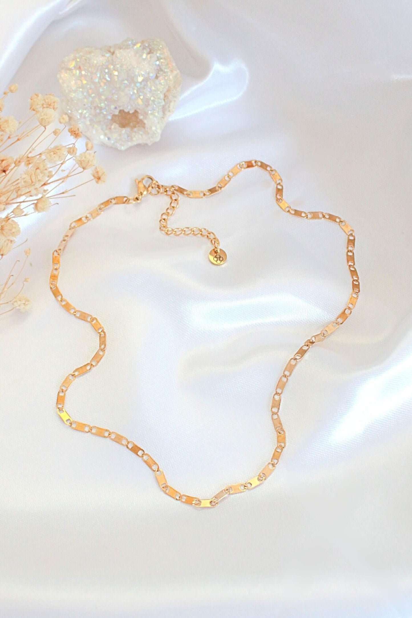 24-Karaatin Kullattu Litteä Ketjukaulakoru Divine Dulcet