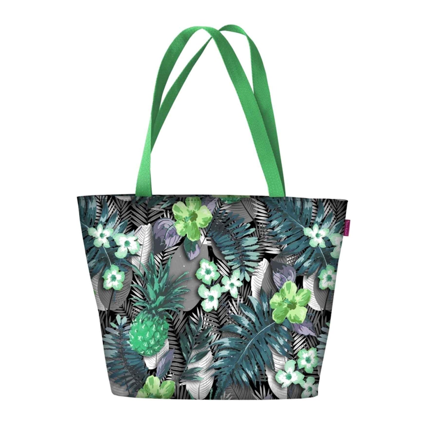 Lambada Green Shoulder Bag In Canvas Holiday Line Bertoni