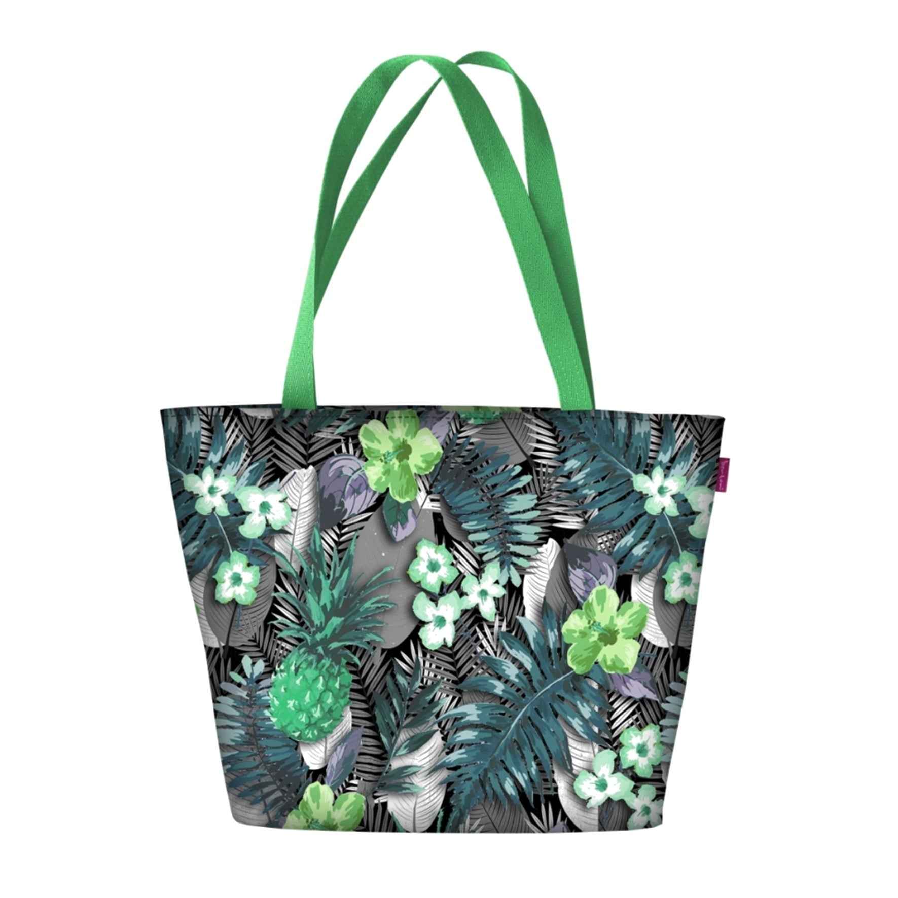 Lambada Green Shoulder Bag In Canvas Holiday Line Bertoni