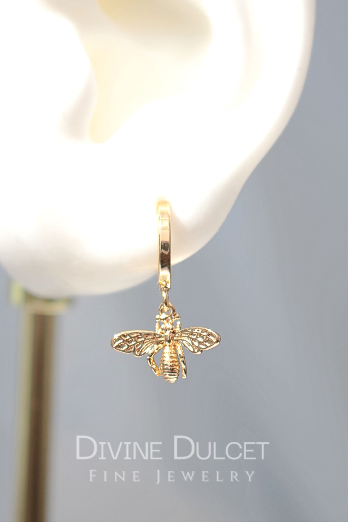 24-Carat Gold Bee Earrings - Divine Dulcet