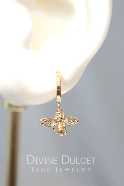 24-Carat Gold Bee Earrings - Divine Dulcet