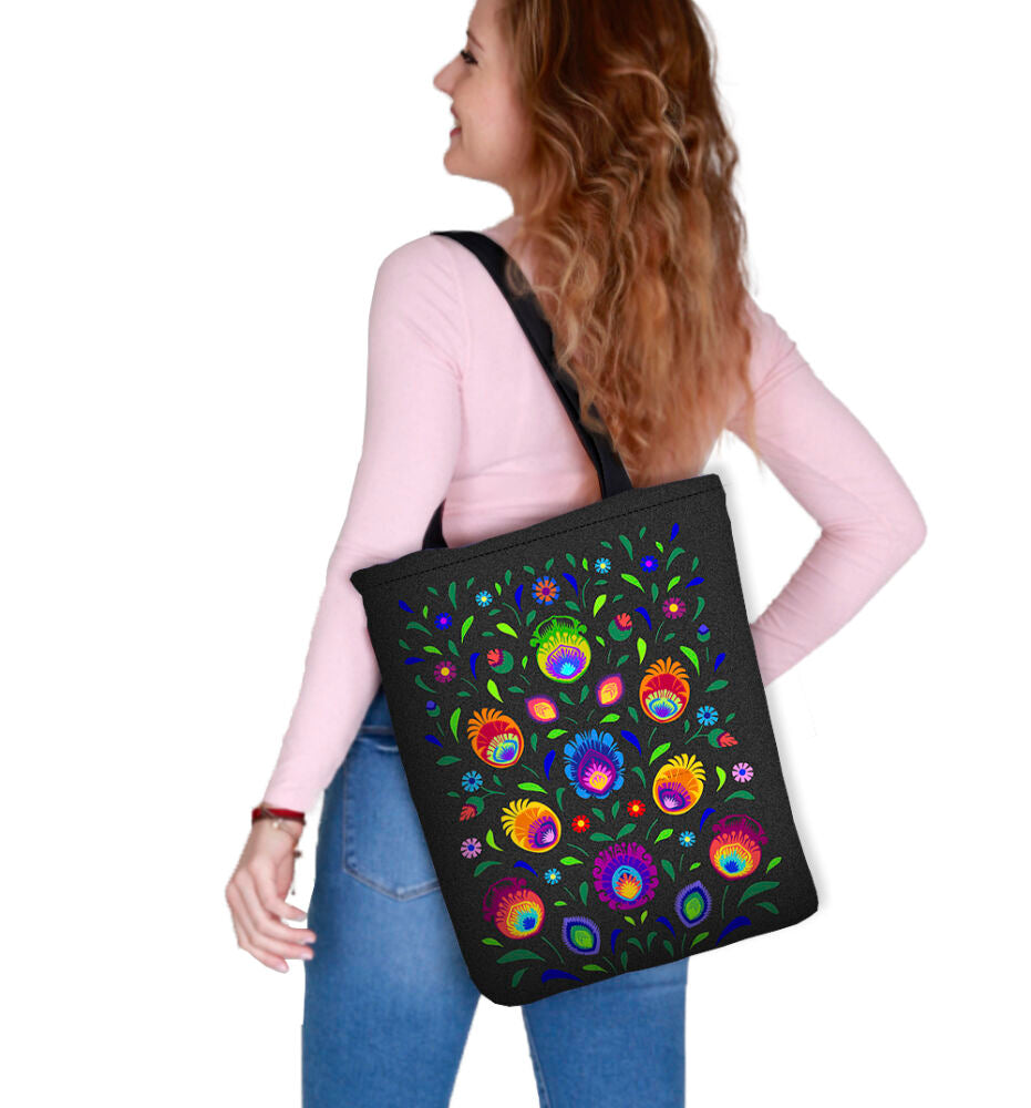 Canvas Cordura Shoulder Bag/Shopping Bag - Oberek Flowers - Sunny Line Bertoni