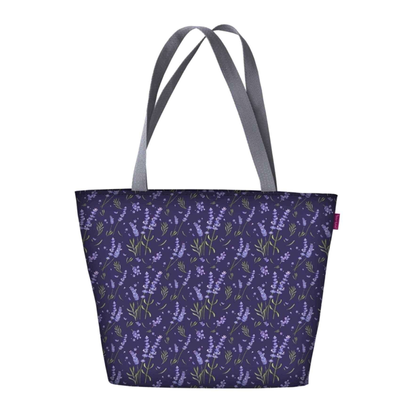 Lavender Shoulder Bag In Canvas Holiday Line Bertoni