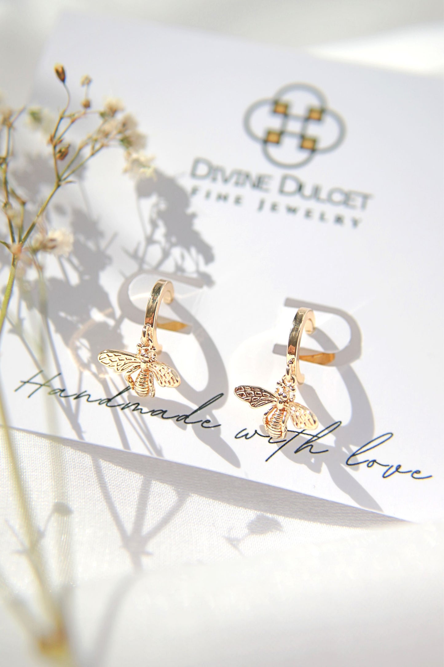 24-Carat Gold Bee Earrings - Divine Dulcet
