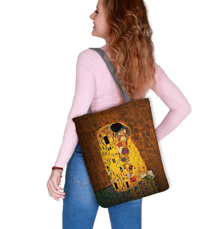 Canvas Cordura Shoulder Bag/Shopping Bag - Klimt The Kiss - Sunny Line Bertoni