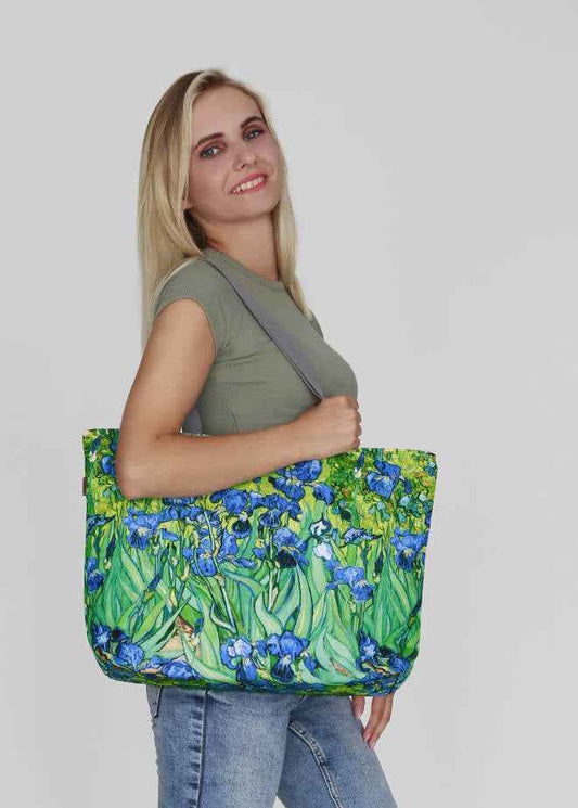 Iris Shoulder Bag In Canvas Holiday Line Bertoni