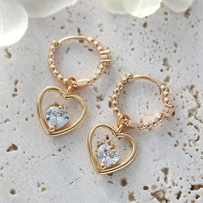 24-Karaatin Kullatut Sydänkorvakorut Divine Dulcet