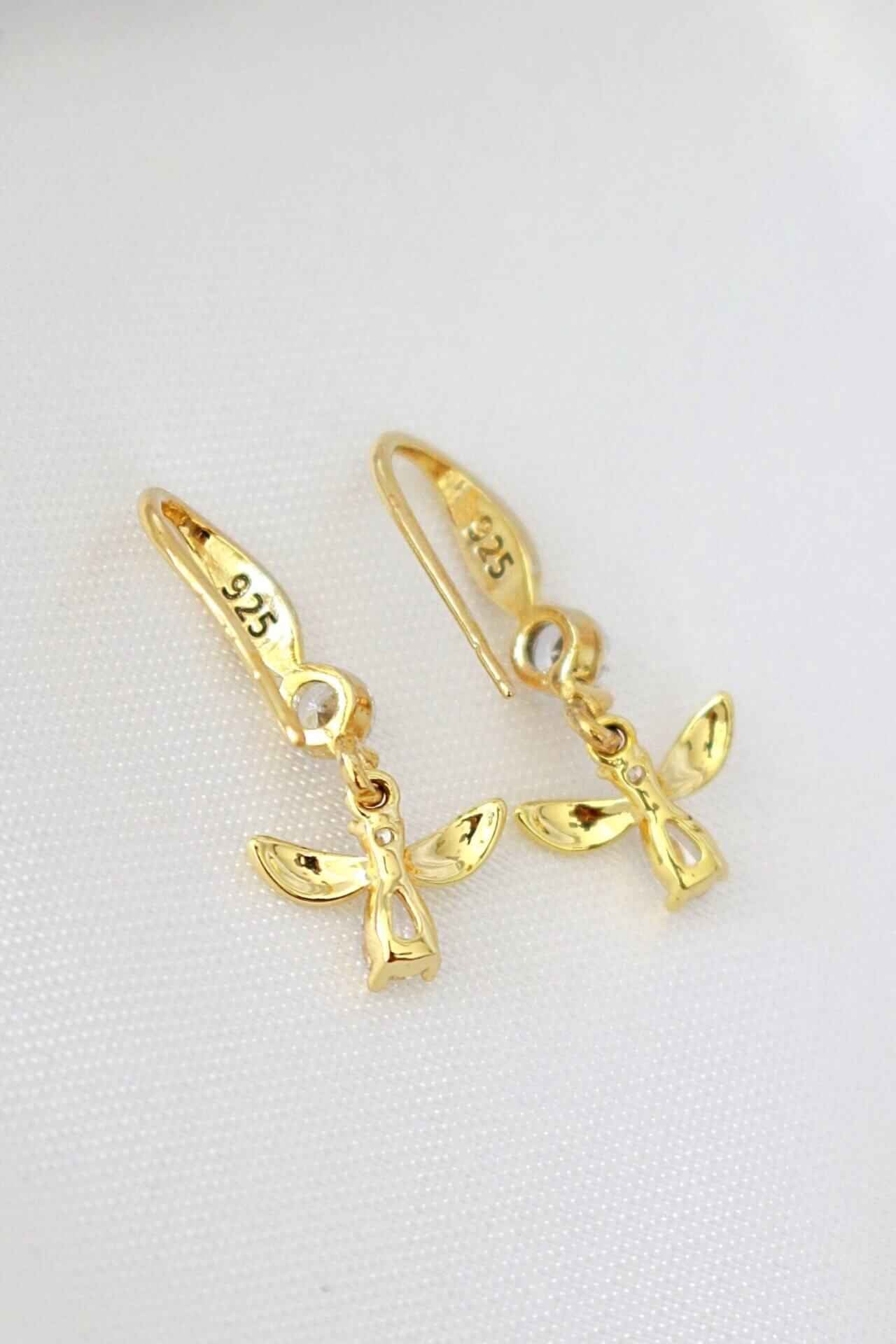 18 Karat Bee Hook Earrings