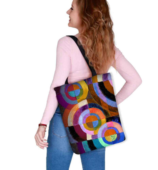 Circles Shoulder Bag In Canvas Sunny Line Bertoni