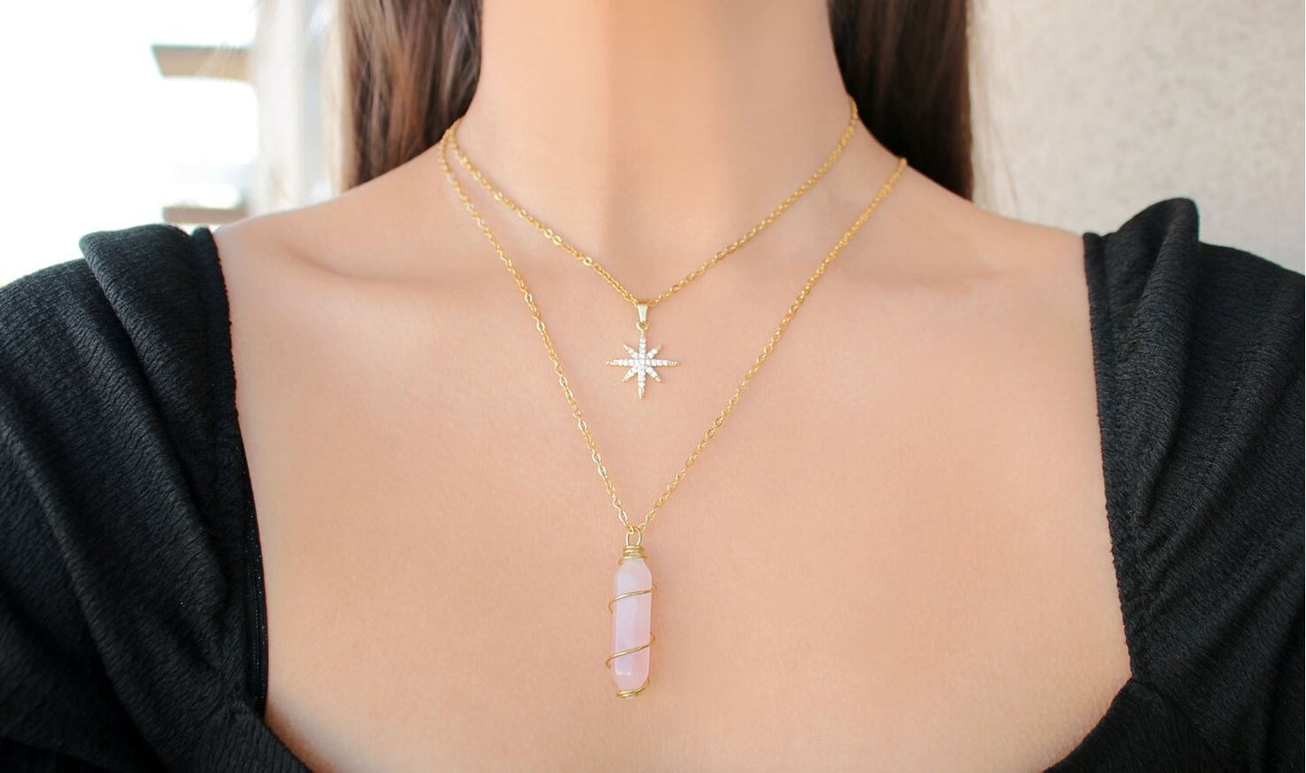 Polaris Star Necklace Plated with 24K Gold - Divine Dulcet